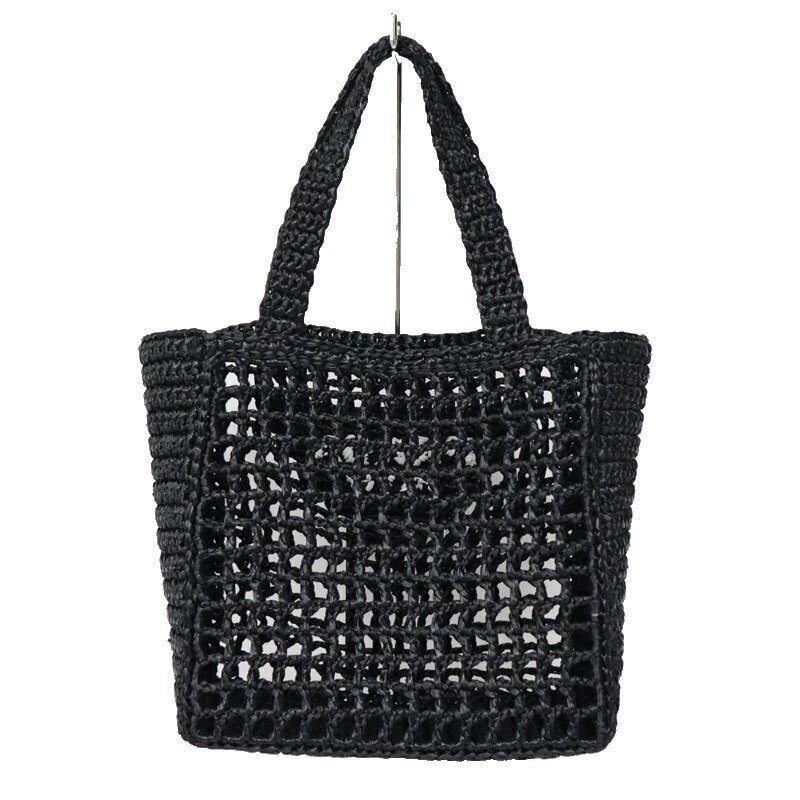 Prada Bag Raffia Black Tote